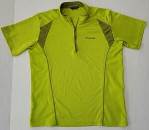TezRoc 100 Chatreuse Green Qtr Zip Trail Running Athletic Tee Pullover Size XL